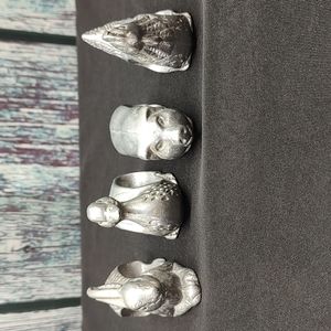 Silver tone napkin holders